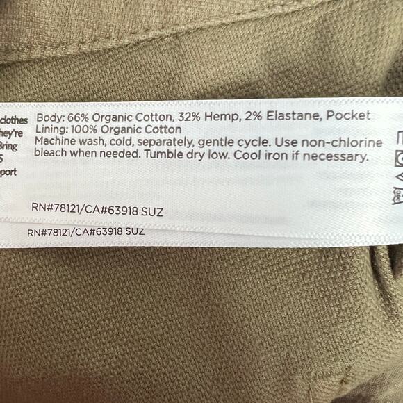 EILEEN FISHER Women's‎ 6P Green Organic Cotton Hemp Stretch Tapered Ankle Pants - Picture 7 of 11